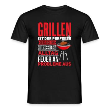 Cooler Griller Barbeque Grillen Spruch - Männer T-Shirt - Schwarz - Vorne - AI Model Male 178 light (178cm)