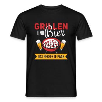 Cooler Griller Barbeque Grillen Spruch - Männer T-Shirt - Schwarz - Vorne - AI Model Male 178 light (178cm)