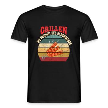 Cooler Griller Barbeque Grillen Spruch - Männer T-Shirt - Schwarz - Vorne - AI Model Male 178 light (178cm)