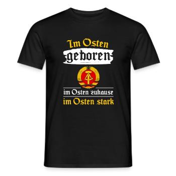 Cooles Ostdeutschland Spruch Motiv - Männer T-Shirt - Schwarz - Vorne - AI Model Male 178 light (178cm)