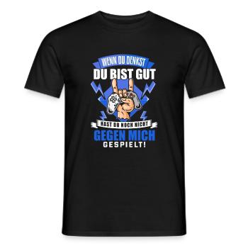 Cooles Gaming Zocker Spruch Design - Männer T-Shirt - Schwarz - Vorne - AI Model Male 178 light (178cm)