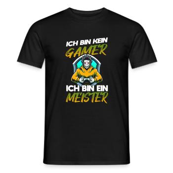 Witziges Gaming Zocker Spruch Design - Männer T-Shirt - Schwarz - Vorne - AI Model Male 178 light (178cm)