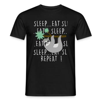 Mouton Paresseux amour fatigue homme femme - T-shirt homme - noir - Devant - AI Model Male 178 light (178cm)