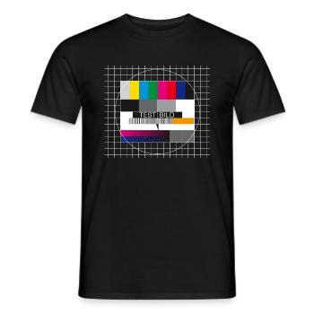 Image de test Télévision Écran Fermoir d’émission - T-shirt homme - noir - Devant - AI Model Male 178 light (178cm)