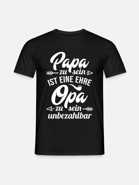 Papa zu sein ist eine Ehre Opa zu sein unbezahlbar - Männer T-Shirt - Schwarz