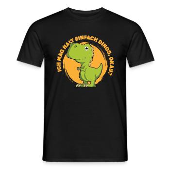 Ich mag halt einfach Dinos, okay - Männer T-Shirt - Schwarz - Vorne - AI Model Male 178 light (178cm)
