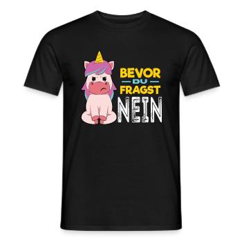 Avant de demander Licorne - T-shirt homme - noir - Devant - AI Model Male 178 light (178cm)