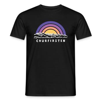 7 Sieben Churfirsten Alpstein Hiking Souvenir - Men's T-Shirt - black - Front - AI Model Male 178 light (178cm)