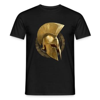 casque spartiate symbole sparte or - T-shirt homme - noir - Devant - AI Model Male 178 light (178cm)