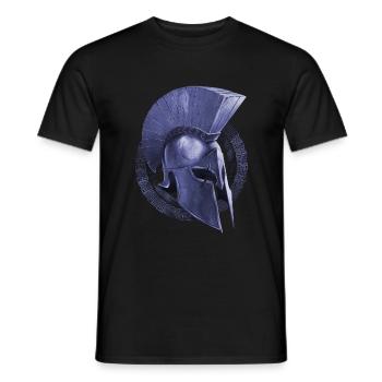 spartan helmet sparta warrior - Men's T-Shirt - black - Front - AI Model Male 178 light (178cm)