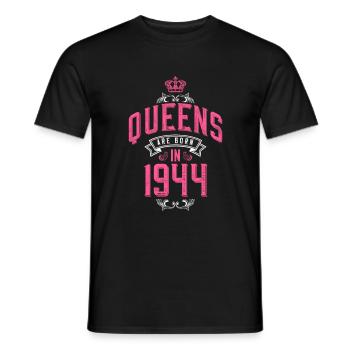 Queens born in 1944 - Männer T-Shirt - Schwarz - Vorne - AI Model Male 178 light (178cm)