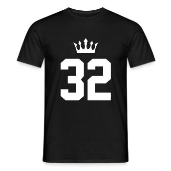 32 Number crown - Men's T-Shirt - black - Front - AI Model Male 178 light (178cm)