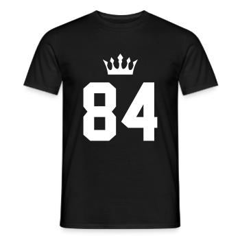 84 Zahl Krone - Männer T-Shirt - Schwarz - Vorne - AI Model Male 178 light (178cm)