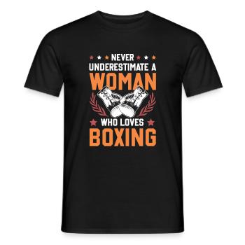 Boxe Femmes - T-shirt homme - noir - Devant - AI Model Male 178 light (178cm)