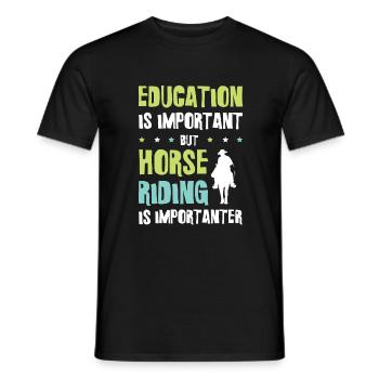 Horses Education - Men's T-Shirt - black - Front - AI Model Male 178 light (178cm)