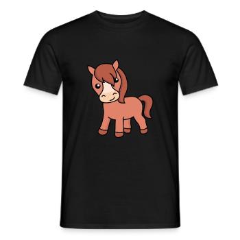 Pferd Comic Tier - Männer T-Shirt - Schwarz - Vorne - AI Model Male 178 light (178cm)