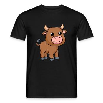 Stier Comic Tier - Männer T-Shirt - Schwarz - Vorne - AI Model Male 178 light (178cm)