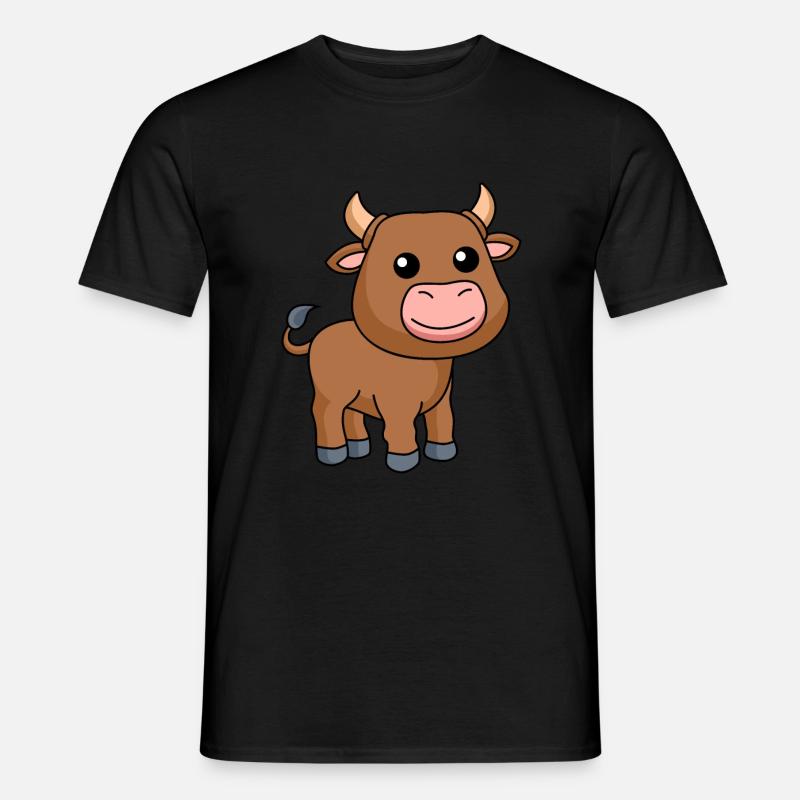 Stier Comic Tier - Männer T-Shirt - Schwarz