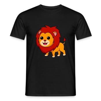 Løve tegneserie dyr - Mænd T-shirt - sort - Foran - AI Model Male 178 light (178cm)