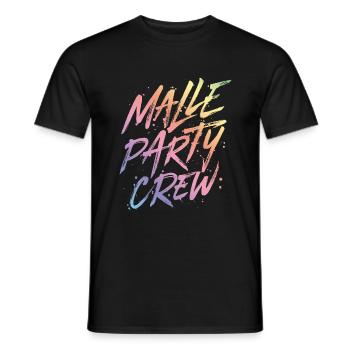 malle party crew colorful - Men's T-Shirt - black - Front - AI Model Male 178 light (178cm)