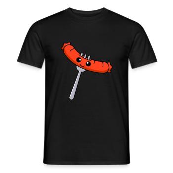 Bande dessinée saucisses - T-shirt homme - noir - Devant - AI Model Male 178 light (178cm)