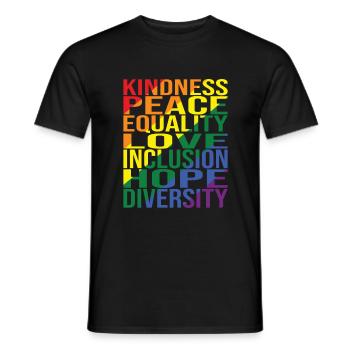 Gentillesse Paix Égalité Amour Inclusion Espoir Plongeurs - T-shirt homme - noir - Devant - AI Model Male 178 light (178cm)