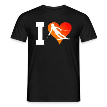 Ski Ski Homme Skieur Cascade Ski - T-shirt homme - noir - Devant - AI Model Male 178 light (178cm)