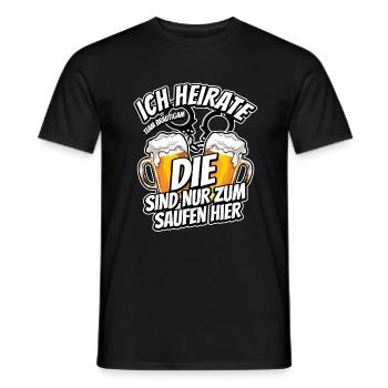 JGA Junggesellenabschied - Ich heirate - Saufen - Männer T-Shirt - Schwarz - Vorne - AI Model Male 178 light (178cm)