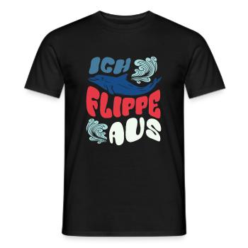 Ich flippe aus - Ironie - Delphin - Spruch - Männer T-Shirt - Schwarz - Vorne - AI Model Male 178 light (178cm)