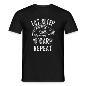 Eat Sleep Carp Repeat - Angler Karpfen Spruch - Männer T-Shirt - Schwarz - Vorne - AI Model Male 178 light (178cm)