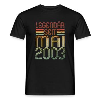Legendär seit Mai 2003 - Geburtstag Retro - Männer T-Shirt - Schwarz - Vorne - AI Model Male 178 light (178cm)