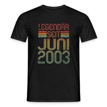 Legendär seit Juni 2003 - Geburtstag Retro - Männer T-Shirt - Schwarz - Vorne - AI Model Male 178 light (178cm)