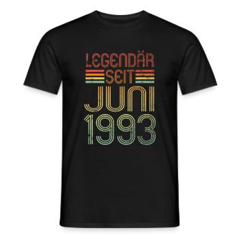 Legendär seit Juni 1993 - Geburtstag Retro - Männer T-Shirt - Schwarz - Vorne - AI Model Male 178 light (178cm)
