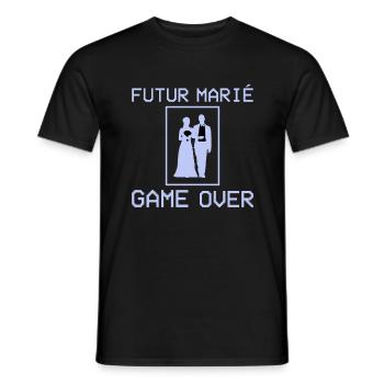 Futur Marié Game Over Enterrement Vie Garçon EVG - T-shirt homme - noir - Devant - AI Model Male 178 light (178cm)