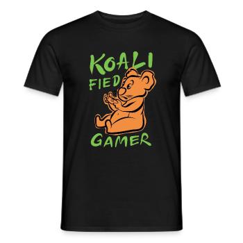 Koalified Gamer - Lustiger Cartoon Koala - Männer T-Shirt - Schwarz - Vorne - AI Model Male 178 light (178cm)