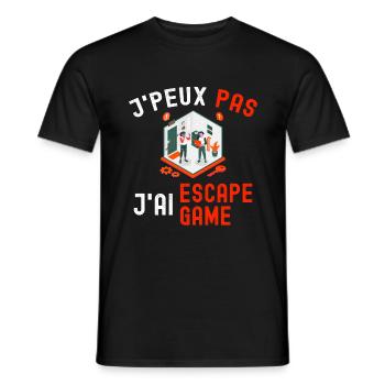 J'Peux Pas J'ai Escape Game Cadeau Room Humour - T-shirt homme - noir - Devant - AI Model Male 178 light (178cm)