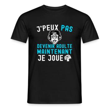 J'peux pas devenir adulte - Cadeau Gamer Humour - T-shirt homme - noir - Devant - AI Model Male 178 light (178cm)