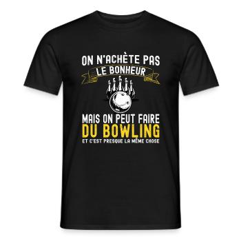 On n'achète pas le Bonheur - Cadeau Bowling Humour - T-shirt homme - noir - Devant - AI Model Male 178 light (178cm)