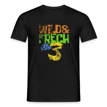 Wild & frech und schon 3 Geburtstag Geschenk - Männer T-Shirt - Schwarz - Vorne - AI Model Male 178 light (178cm)