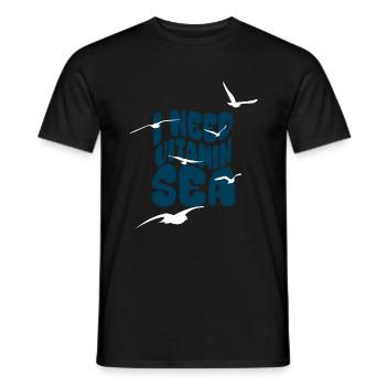 J’ai besoin de vitamine Mer - Vacances Été Mouettes Mer - T-shirt homme - noir - Devant - AI Model Male 178 light (178cm)