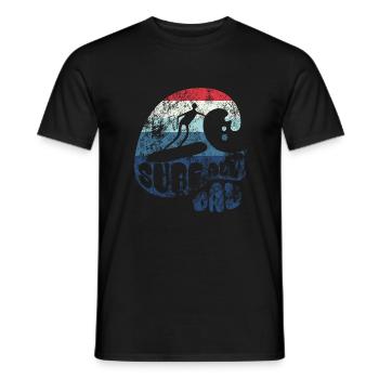 Surf toute la journée - Vague - Surfeur - Cadeau - T-shirt homme - noir - Devant - AI Model Male 178 light (178cm)