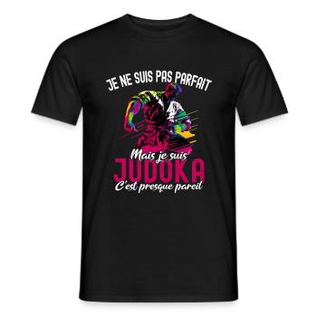 Je ne suis pas Parfait Judo Humour Judoka Drole - T-shirt homme - noir - Devant - AI Model Male 178 light (178cm)