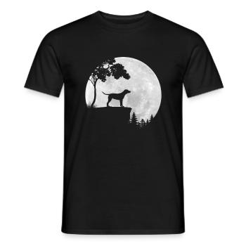 Full Moon - Night - Weimaraner Dog Silhouette - Men's T-Shirt - black - Front - AI Model Male 178 light (178cm)