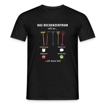 Das Rechenzentrum ruft an, Ich muss los, Wortspiel - Männer T-Shirt - Schwarz - Vorne - AI Model Male 178 light (178cm)