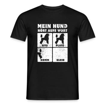 Mein Hund hört aufs Wort - Pudel - Hundefan - Männer T-Shirt - Schwarz - Vorne - AI Model Male 178 light (178cm)