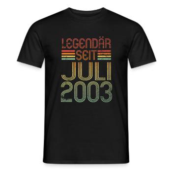 Legendär seit Juli 2003 - Geburtstag Retro - Männer T-Shirt - Schwarz - Vorne - AI Model Male 178 light (178cm)