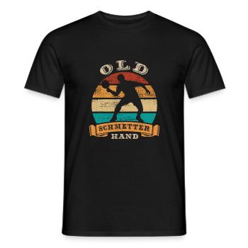 Old Schmetterhand Tischtennis Schmetterball - Männer T-Shirt - Schwarz - Vorne - AI Model Male 178 light (178cm)
