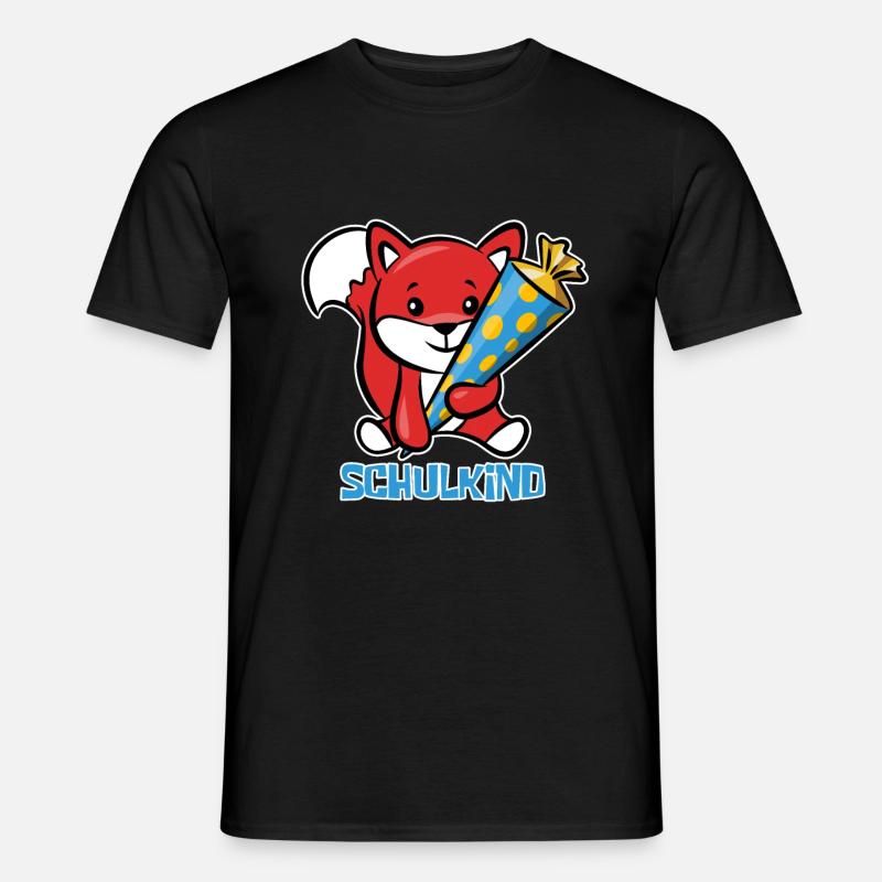 Fuchs Schulanfang Schulkind - Männer T-Shirt - Schwarz