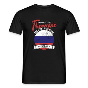 Ich brauche keine Therapie ich muss nach Russland - Männer T-Shirt - Schwarz - Vorne - AI Model Male 178 light (178cm)