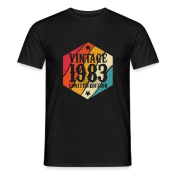 Vintage 1983 Limited Edition - Geschenk - Männer T-Shirt - Schwarz - Vorne - AI Model Male 178 light (178cm)